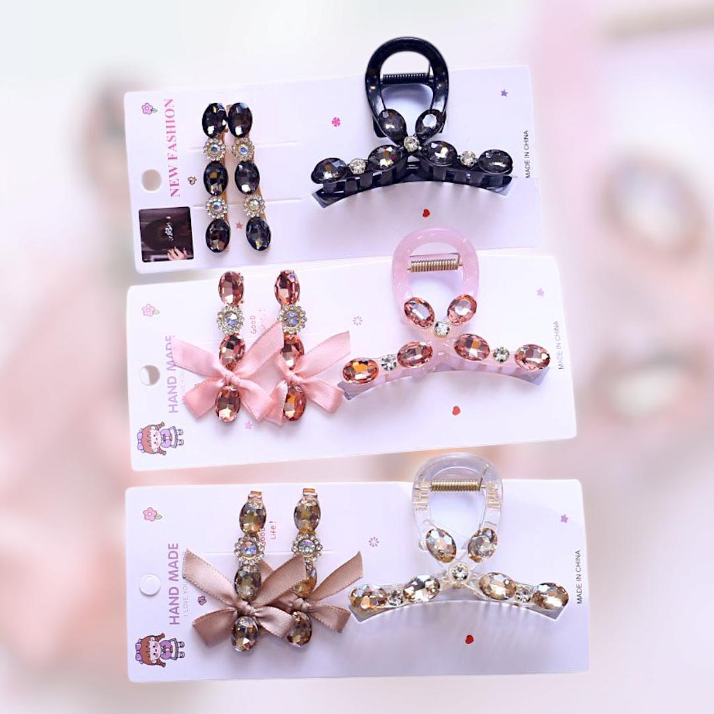 Pink Full-Length Hair Clips for Women