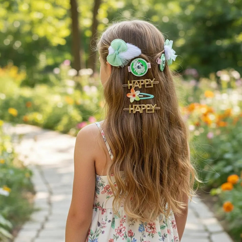 Pakistani Girls Hair Clips Red Flower Design ABS Plastic