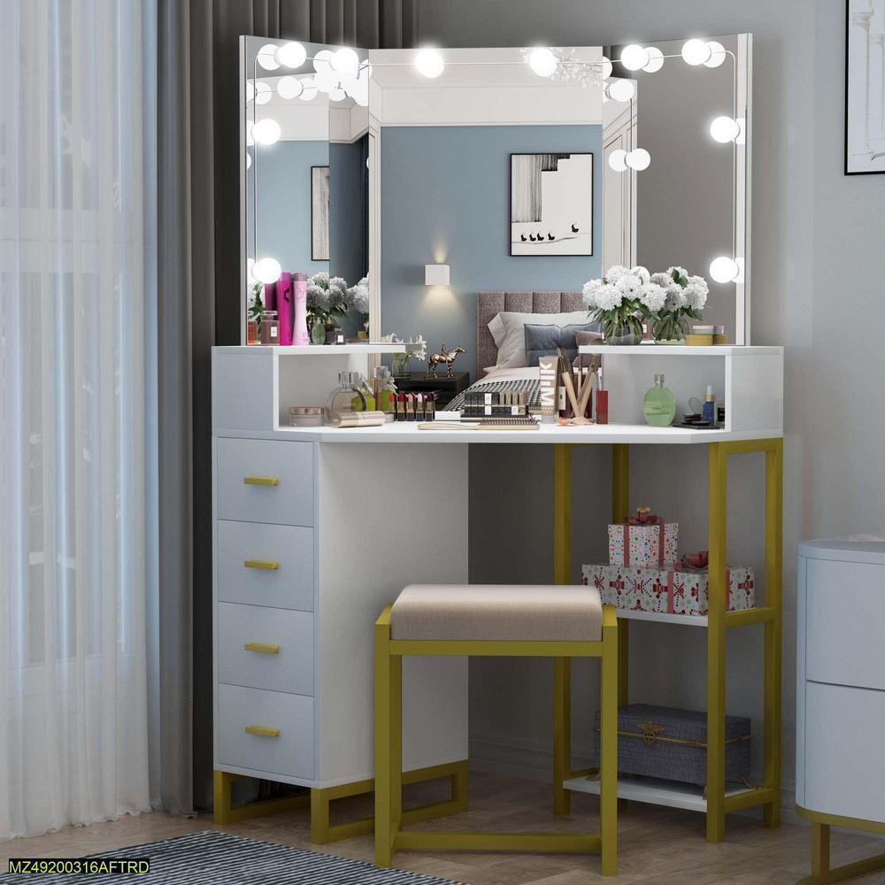 Rechargeable Vanity Mirror with LED Lights Pink ABS