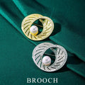 Gold Heart Brooch with Pearl for Pakistani Women