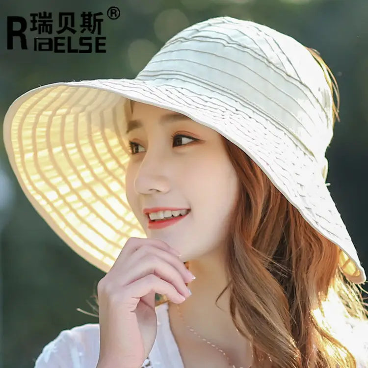 Women Sun Hat Wide Brim Purple Foldable Travel