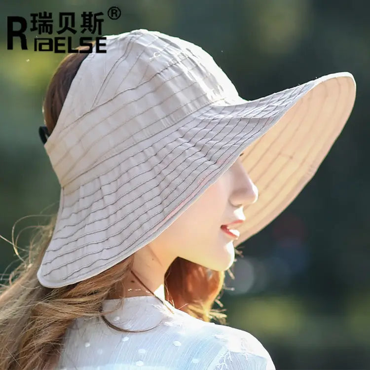 Women Sun Hat Wide Brim Purple Foldable Travel