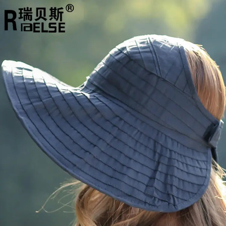 Women Sun Hat Wide Brim Purple Foldable Travel