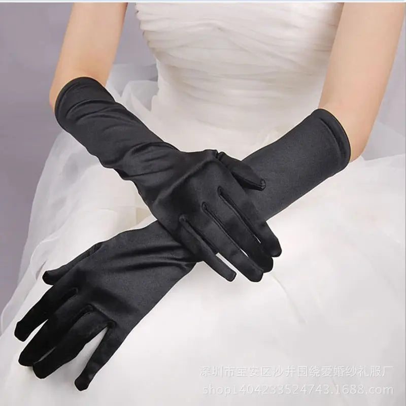 Stylish Stretch Satin Gloves for Weddings Parties Pakistan