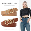 Women's Three-Ring Alloy Buckle Belt