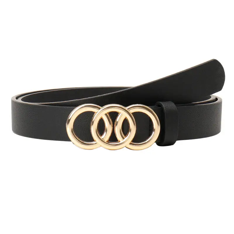 Women's Three-Ring Alloy Buckle Belt