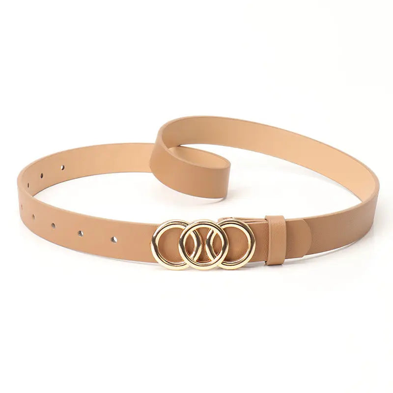 Women's Three-Ring Alloy Buckle Belt