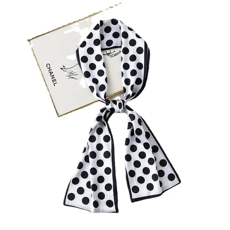 Women's Polka Dot Silk Scarf Spring Stylish Neck Scarf