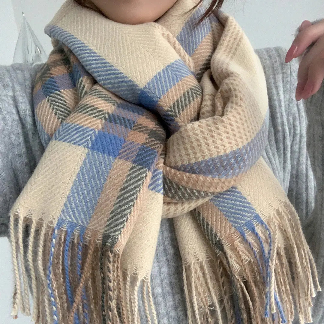 Women Plaid Long Scarf Autumn Winter Korean Style