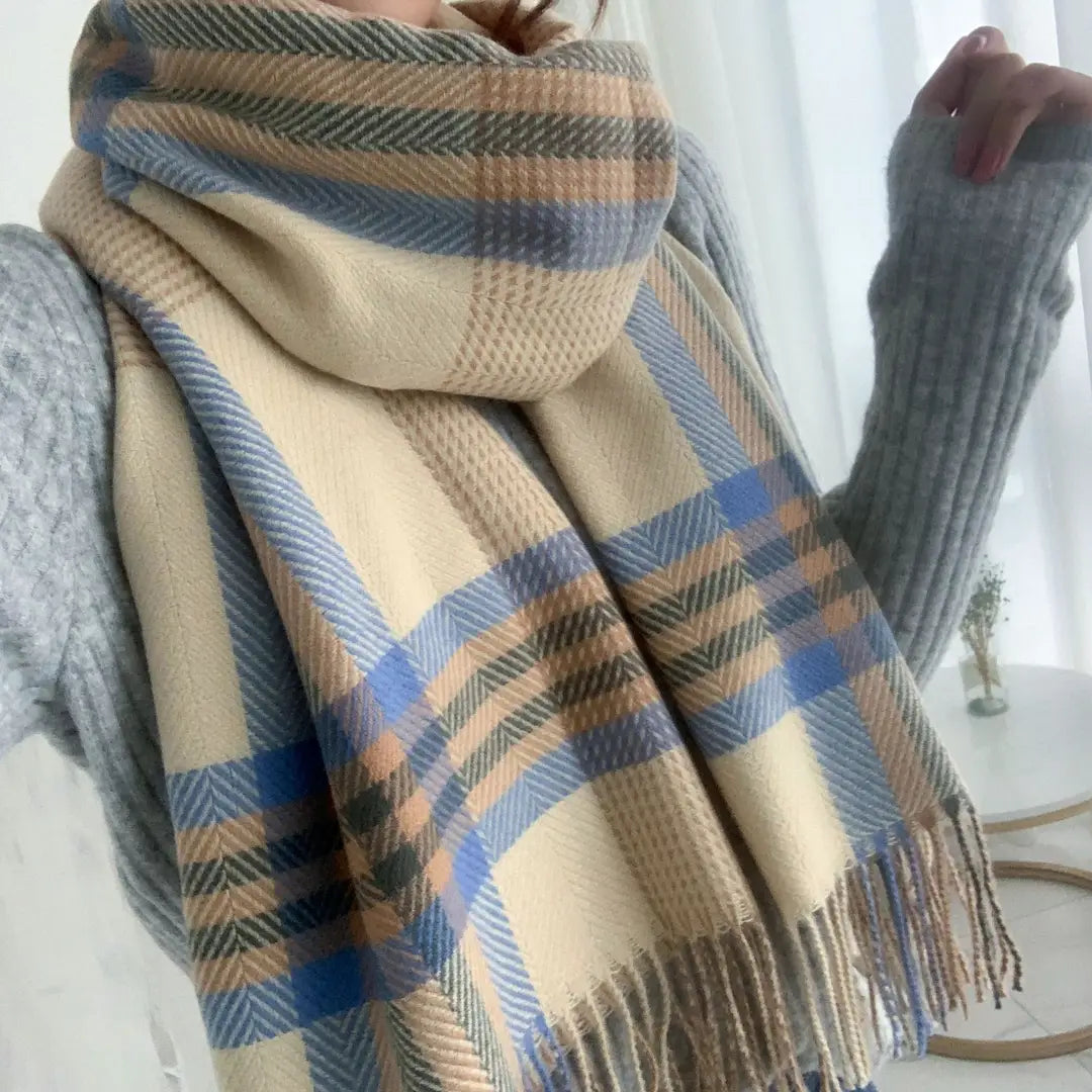Women Plaid Long Scarf Autumn Winter Korean Style