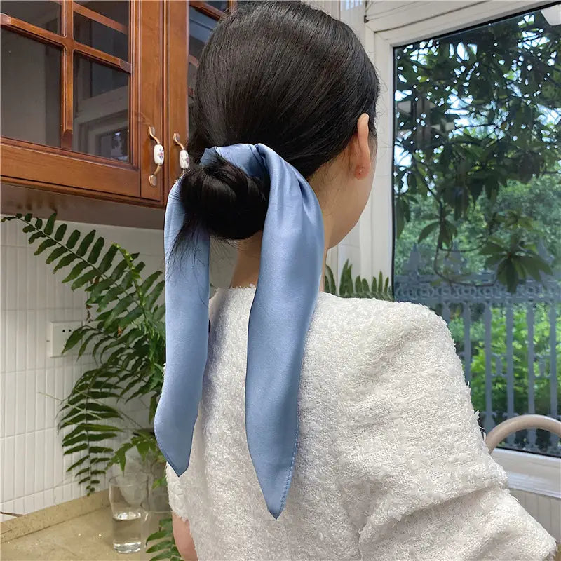 Women Mulberry Silk Scarf Milk White 53cm All Seasons