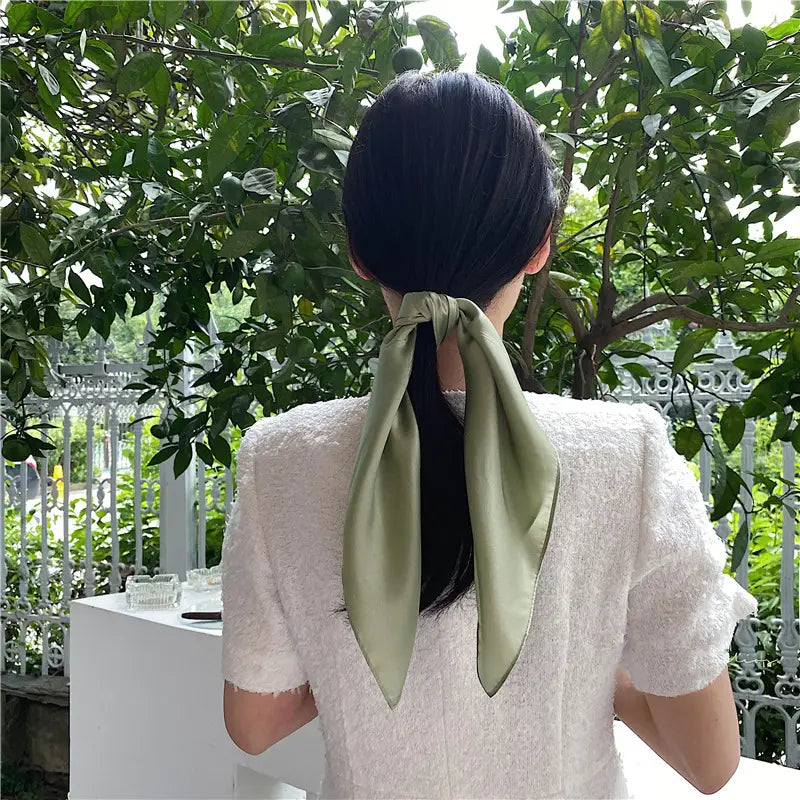 Women Mulberry Silk Scarf Milk White 53cm All Seasons