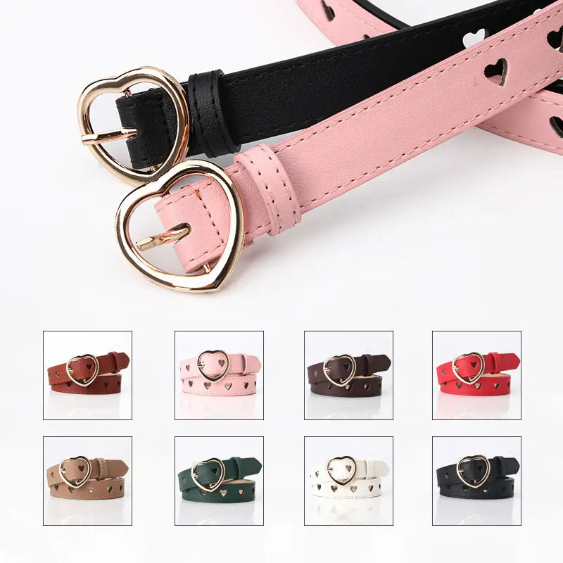 Heart Buckle Belt for Women in Multiple Colors