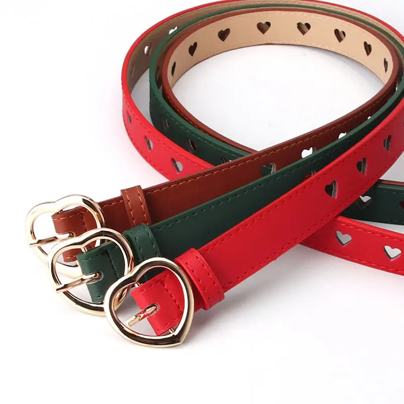 Heart Buckle Belt for Women in Multiple Colors