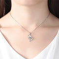 Women Silver Love Pendant Necklace Korean Style Daily Wear