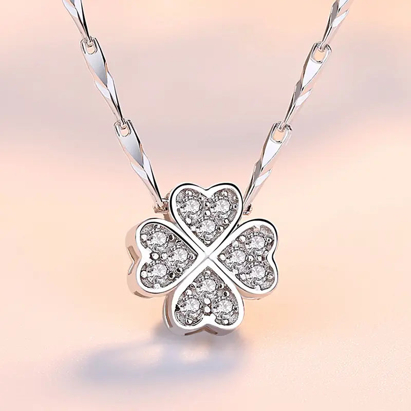 Sterling Silver Four-Leaf Clover Necklace for Women