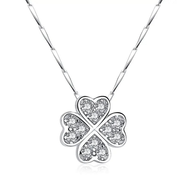 Sterling Silver Four-Leaf Clover Necklace for Women