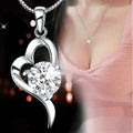 Silver Plated Korean Love Pendant Necklace for Women