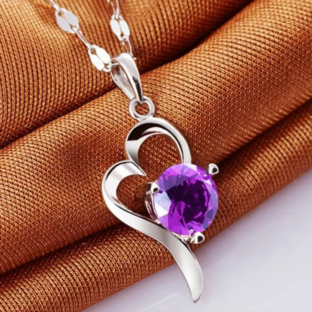 Silver Plated Korean Love Pendant Necklace for Women