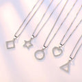 Silver Plated Geometric Pendant Necklaces for Women