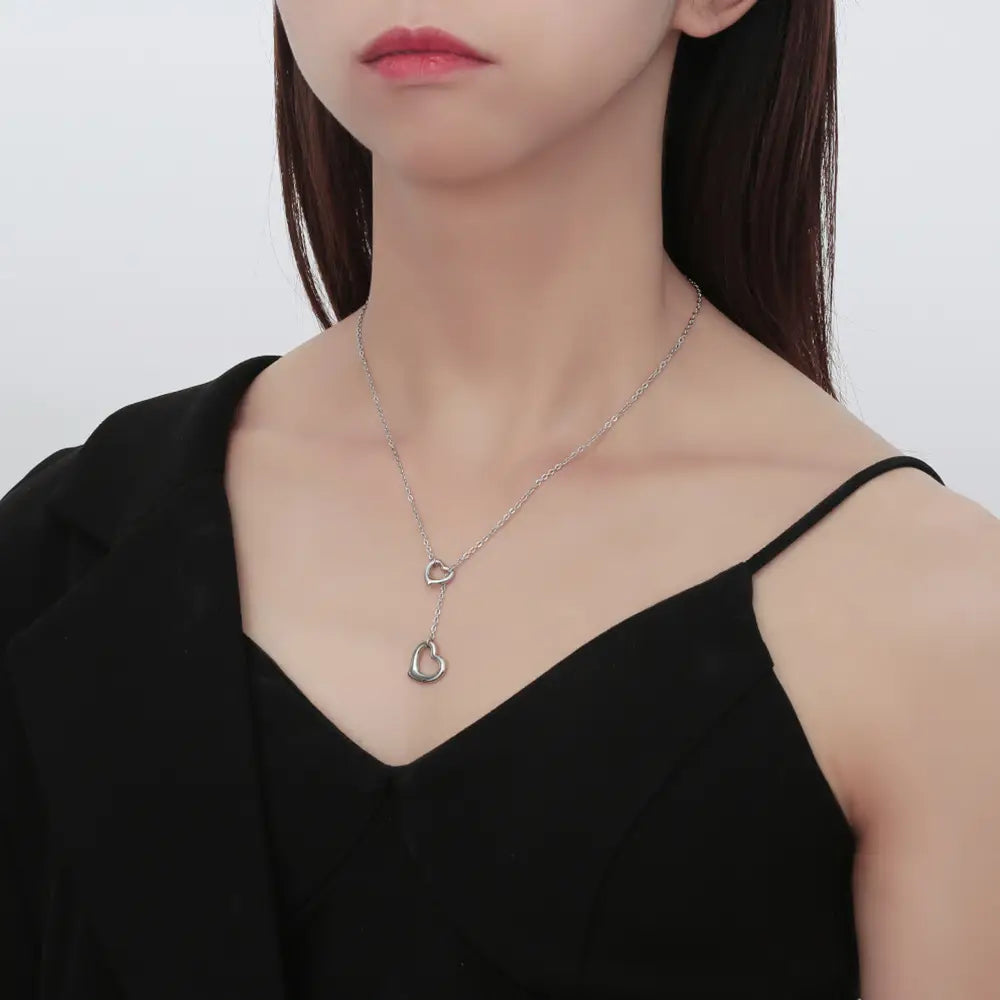 Silver Heart Necklace for Women Daily Wear Fashion Jewelry