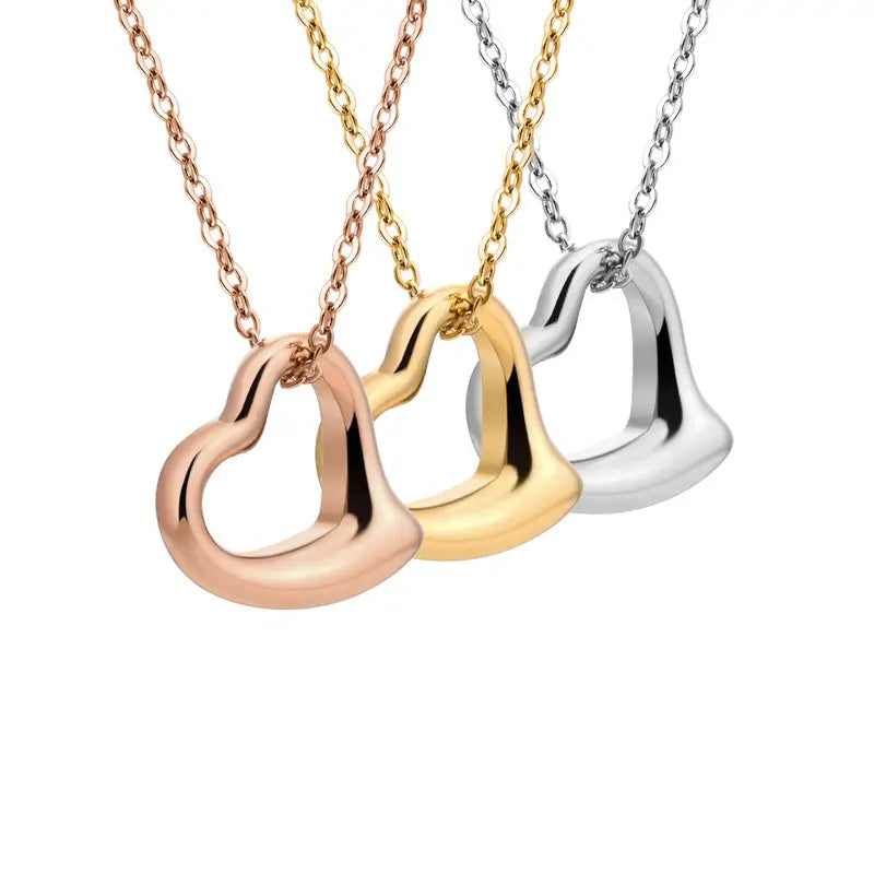Stainless Steel Heart Necklace for Women Daily Wear Fashion Jewelry