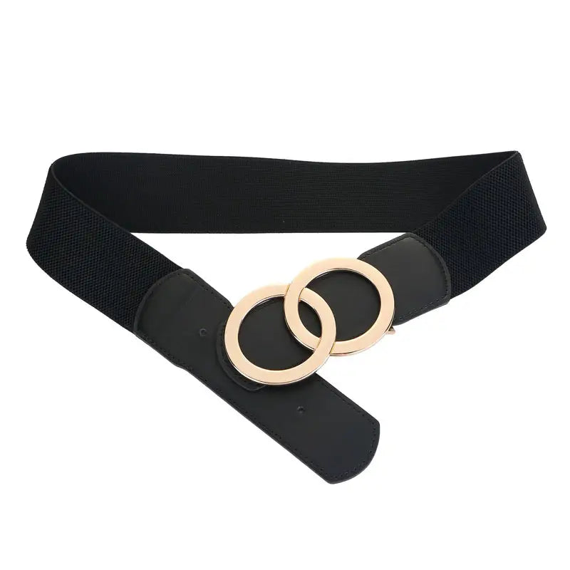 Women Elastic Leather Belt Red Black Autumn Winter Fashion Waist Belt