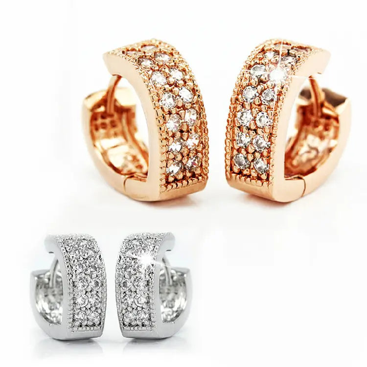 Rose Gold Zircon Earrings for Women