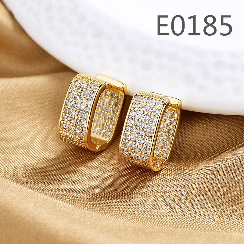 Rose Gold Zircon Earrings for Women