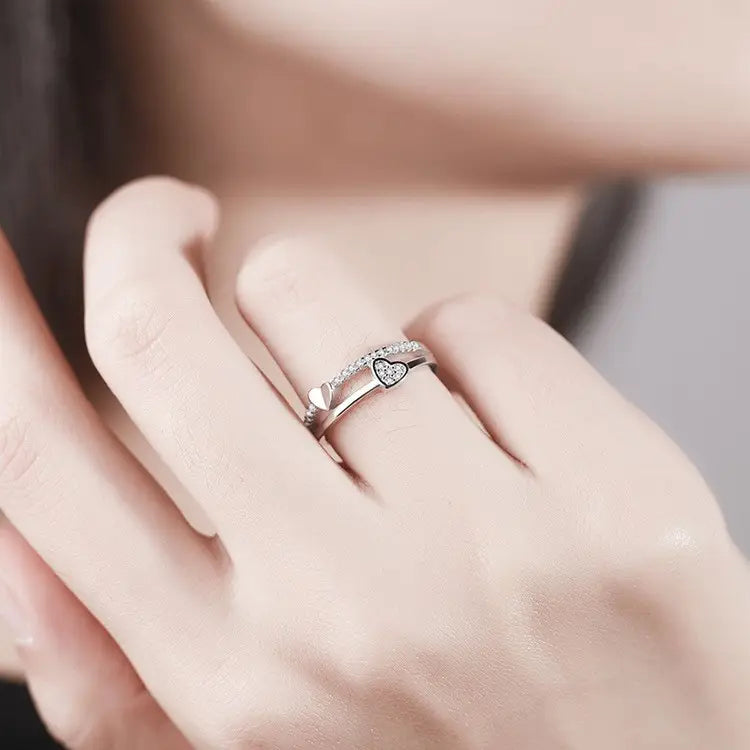 Korean Style Double Layer Couple Ring for Women