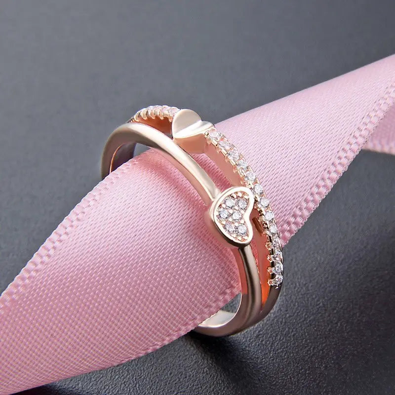 Korean Style Double Layer Couple Ring for Women