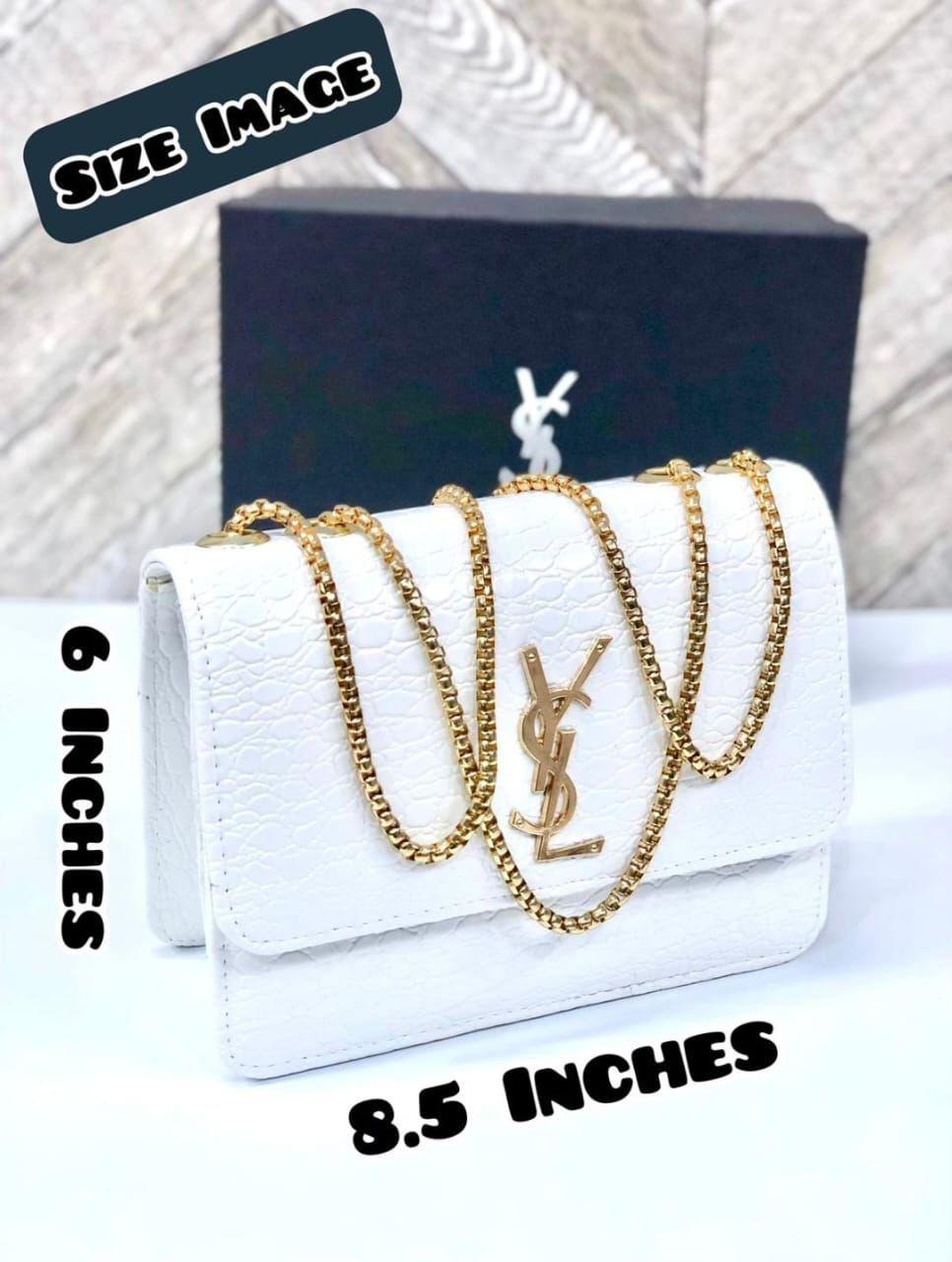 Black Luxurious Crossbody Bag with Gold Chain Strap