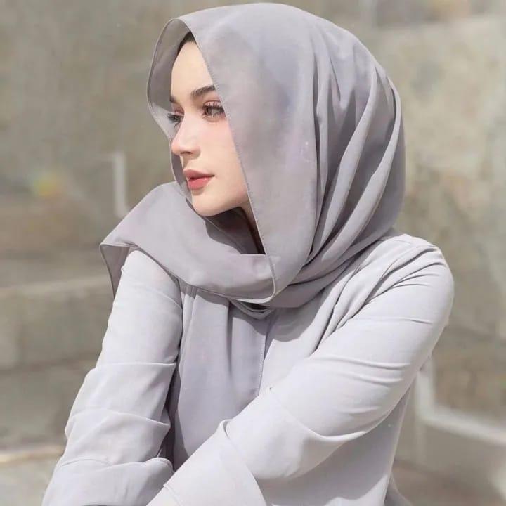 Grey Chiffon Hijab for Women Daily Wear Office Casual