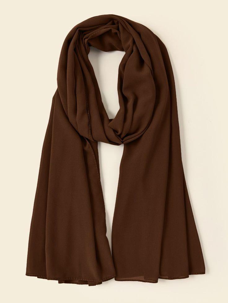 Grey Chiffon Hijab for Women Daily Wear Office Casual