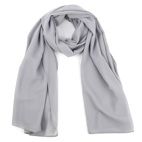 Grey Chiffon Hijab for Women Daily Wear Office Casual