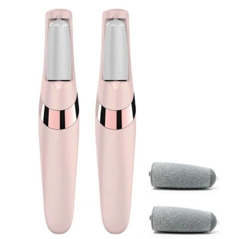 Electric Foot File Callus Remover Pink Rechargeable 2 Pack