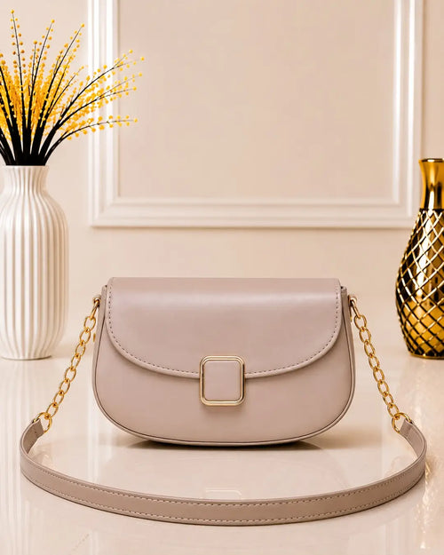 Women's Leather Plain Shoulder Bag
