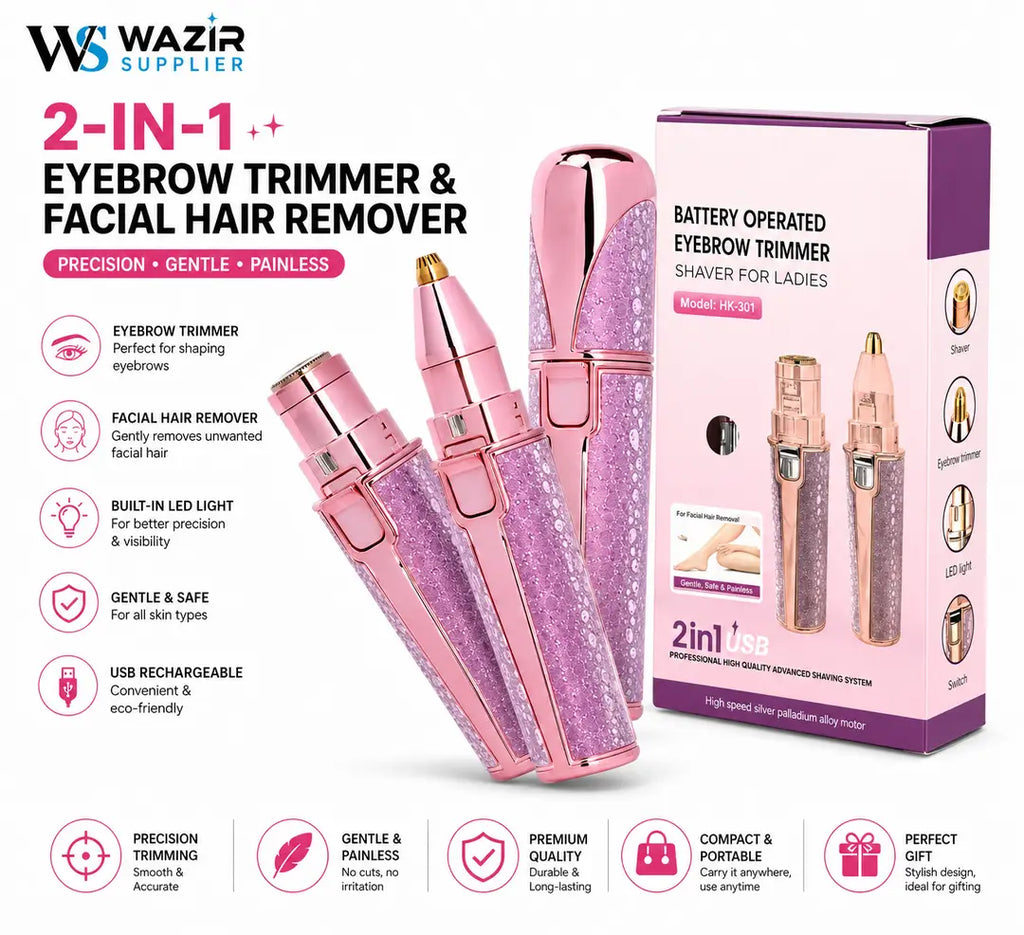 Rechargeable Women's Eyebrows & Facial Hair Trimmer