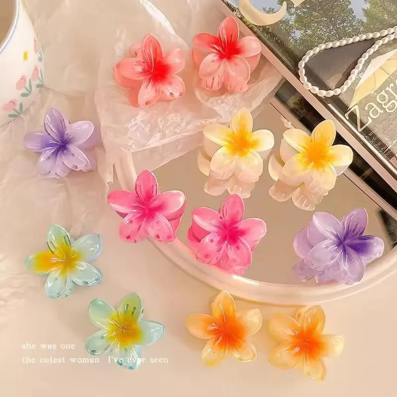 Flower Shaped Hair Catchers 6 Colors Acrylic