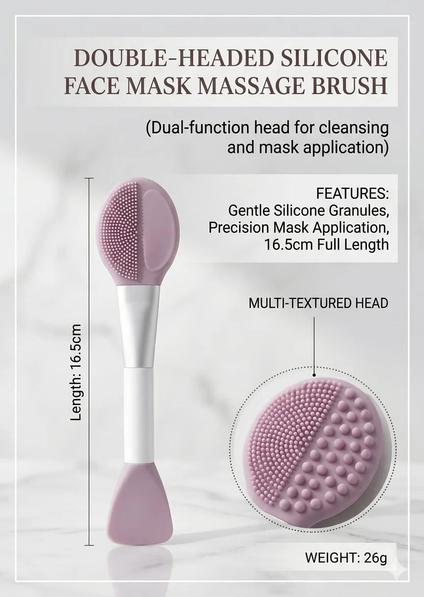 Double Headed Silicone Face Mask Brush Lavender