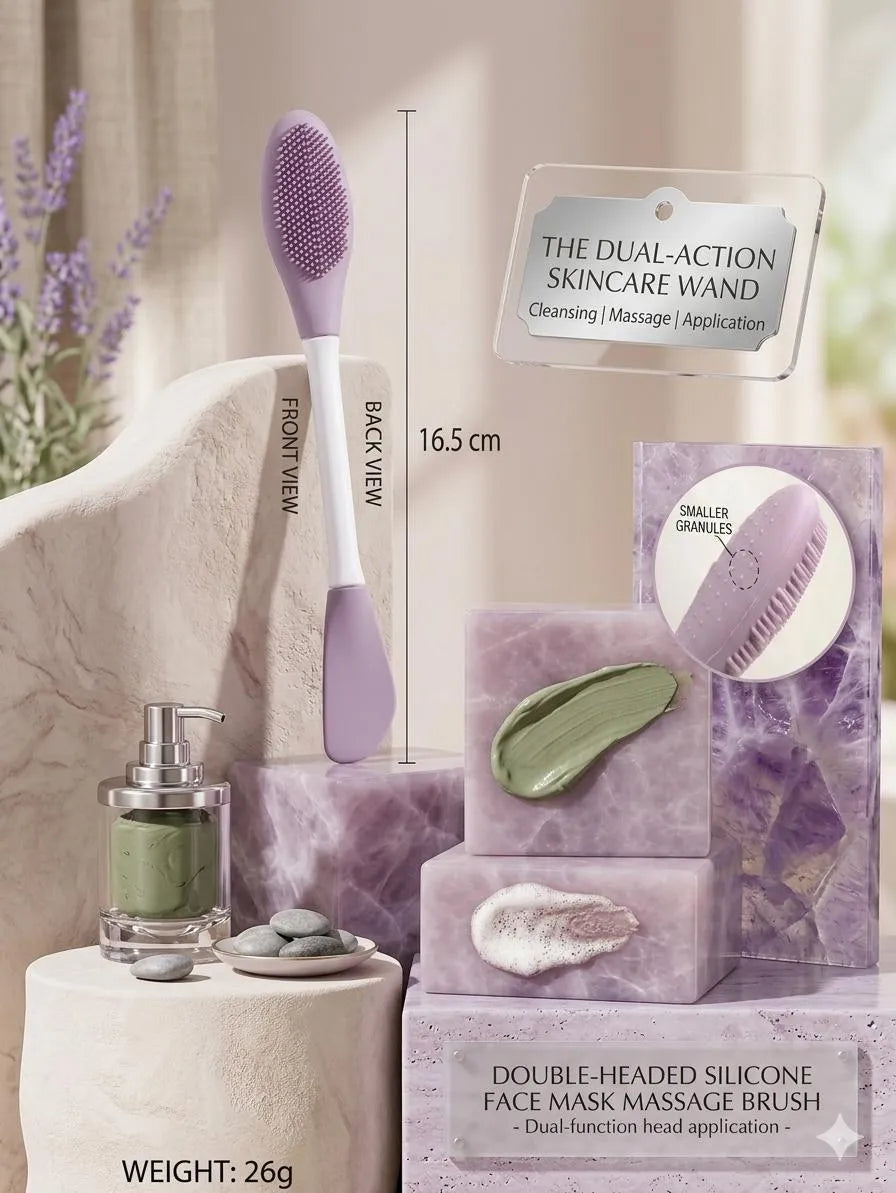 Double Headed Silicone Face Mask Brush Lavender