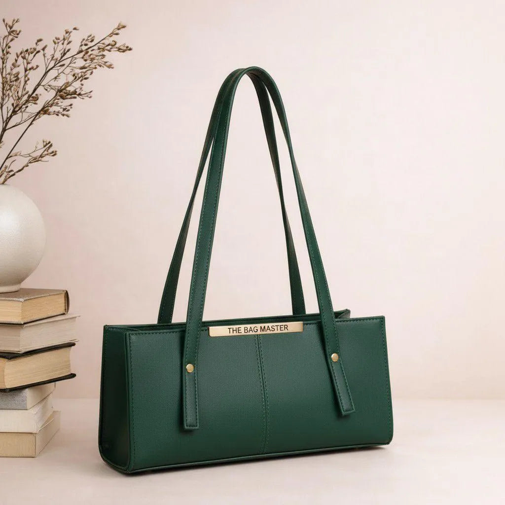 Girl's Brown Leather Top Handle Bag