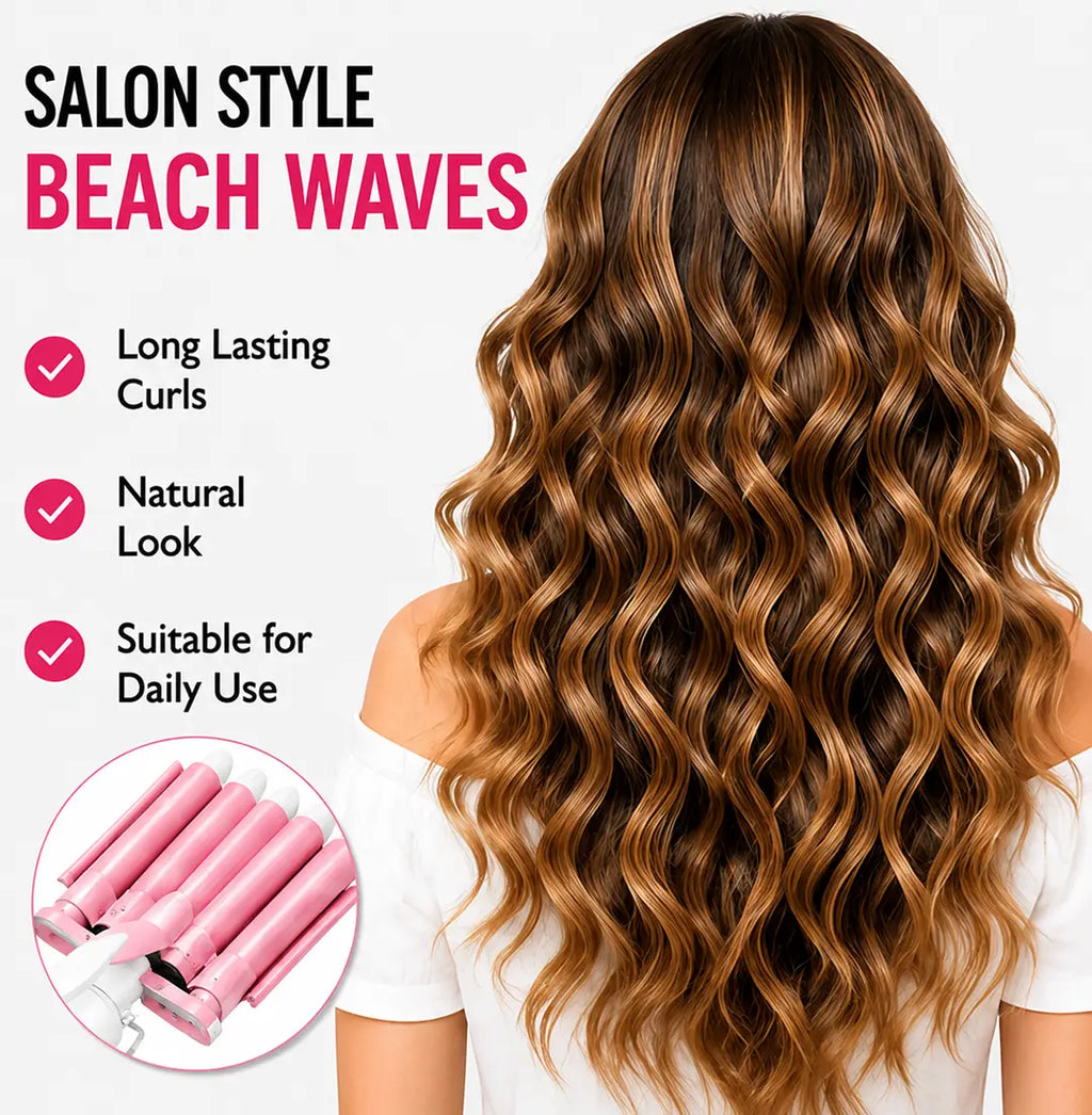 SHINON 5 Barrel Hair Waver Curling Iron | Professional Ceramic Hair Curler | Fast Heating Hair Styling Tool