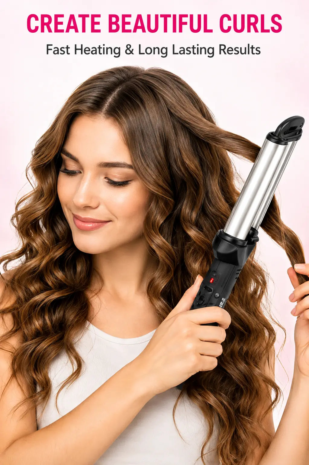 Kemei Professional 3 Barrel Hair Crimper & Curling Iron | Ceramic Hair Waver | Fast Heating Styling Tool