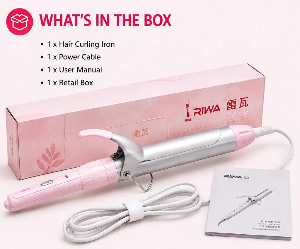 RIWA Professional Hair Curling Iron – Salon Style Curls at Home | 32mm