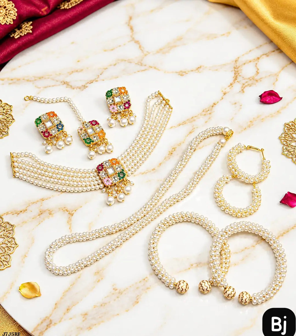 Pearl Stone Necklace Set