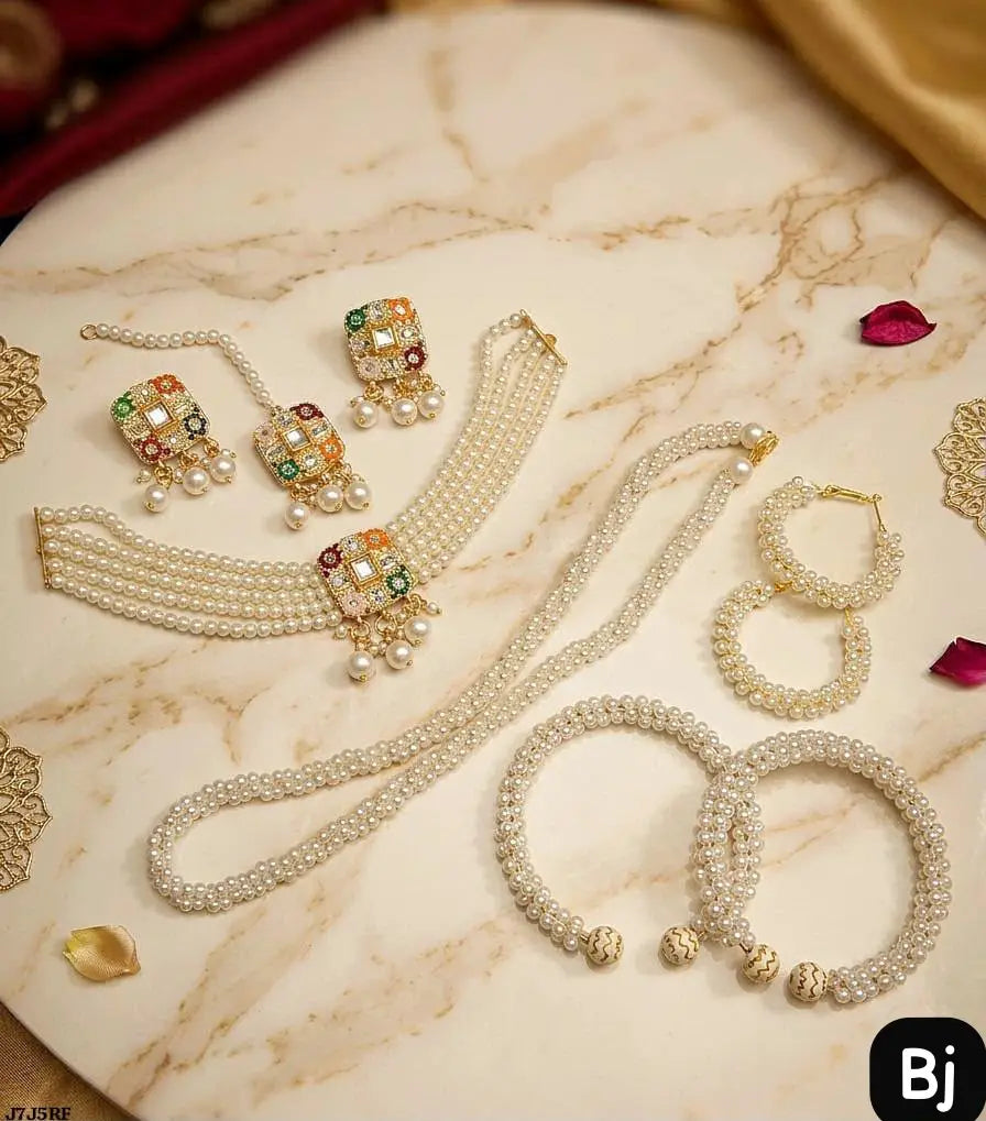 Pearl Stone Necklace Set
