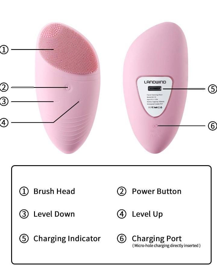 Rechargeable Pink Facial Cleanser for Clear Skin