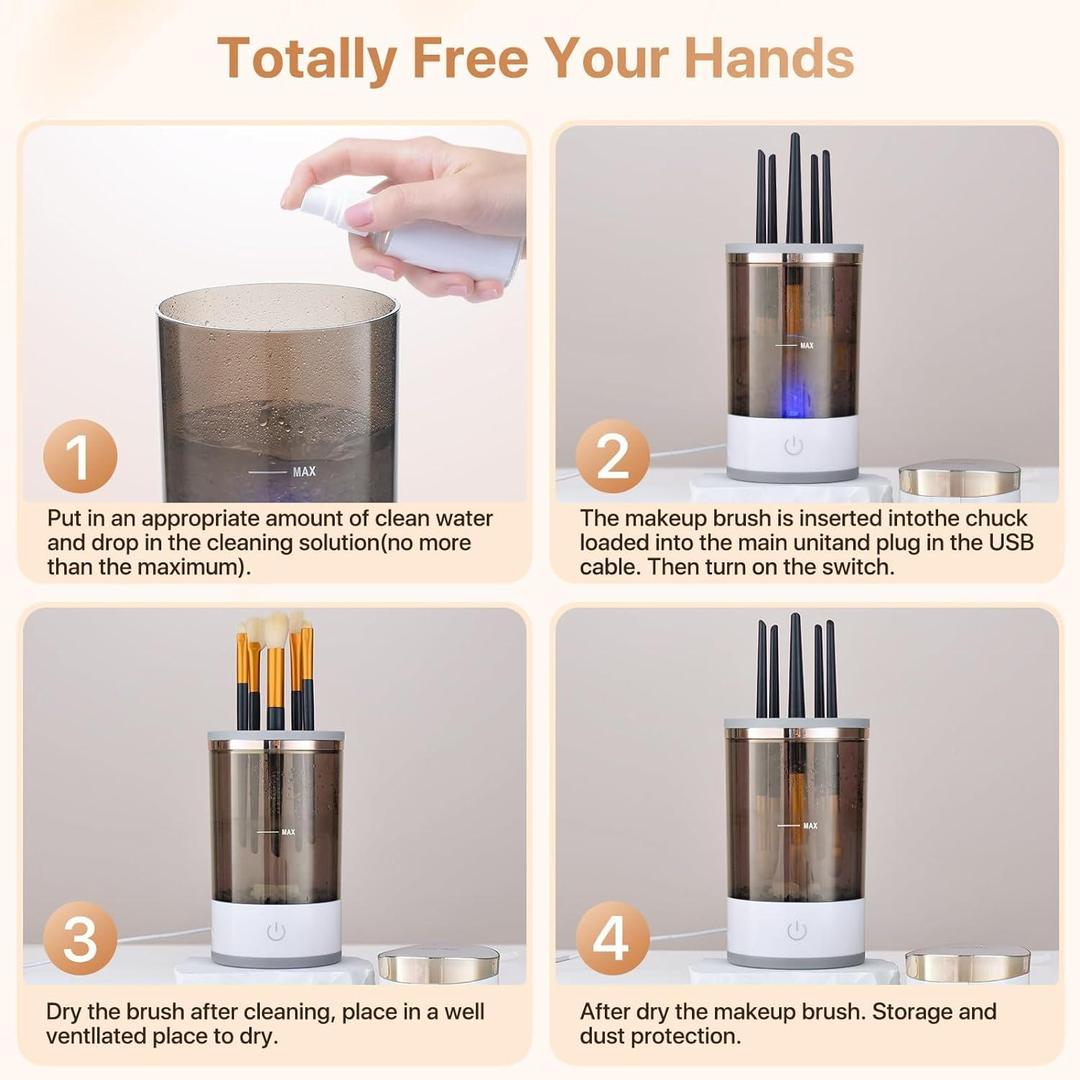 Electric Makeup Brush Cleaner 50ml ABS UV Sterilizer