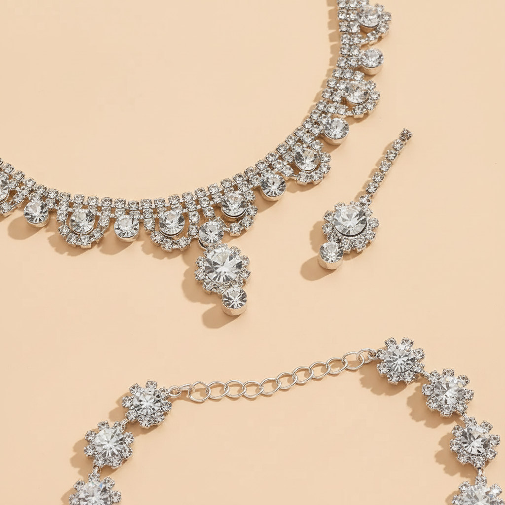 Bridal jewellery set detail preview